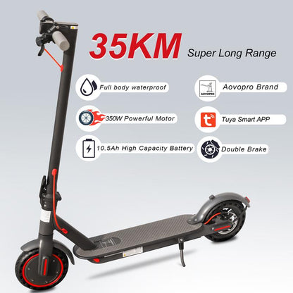AOVOPRO ES80 Electric Scooter 350W 10.5 Ah Long Range High Speed Foldable