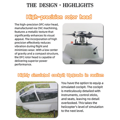 FLISHRC FL500 AH-1 Cobra 500-Class Large Scale GPS RC Helicopter Model with L7 Flight Controller 2.4G 6CH RTF