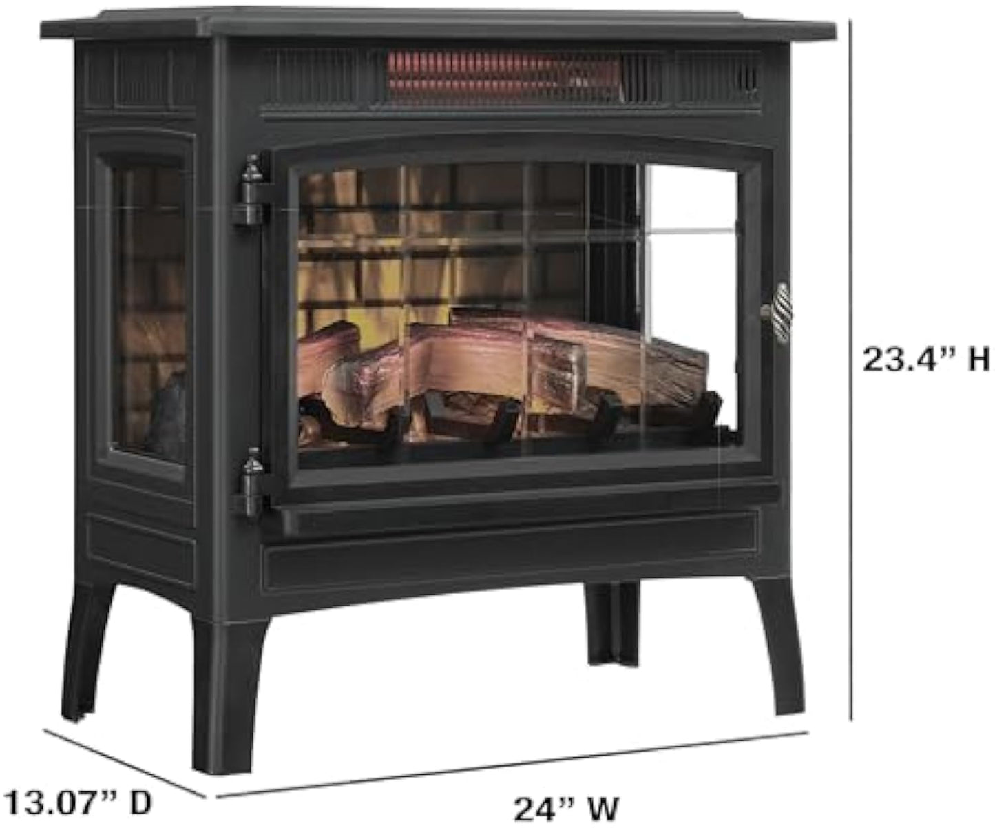 duraflame Freestanding Electric Fireplace Stove Heater with 3D Flame Effect for 1,000 Sq. Ft. Room,