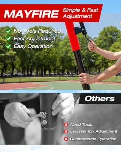 Basketball Hoop Outdoor 10 FT Height Adjustable, Portable Basketball Goals Systems with 45" Backboard for Youth Adults Kids - Backyard, Driveway, Indoor Play