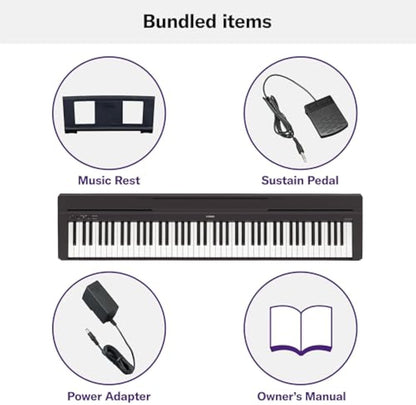 YAMAHA P71 88-Key Weighted Action Digital Piano with Sustain Pedal and Power Supply